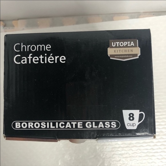 Utopia Kitchen French Press 8 Cup Chrome Cafetiere - Picture 6 of 6